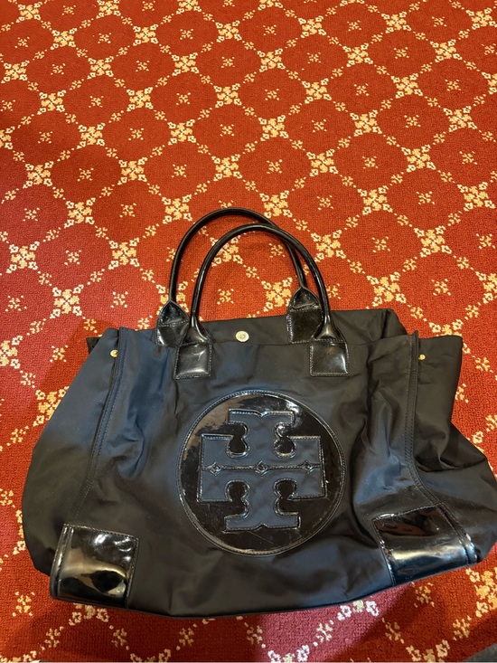 Tory Burch Handbags - Tory Burch Black Nylon Tote with Patent Trim